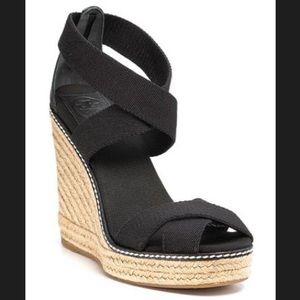 Black Adonis Espadrille Wedges